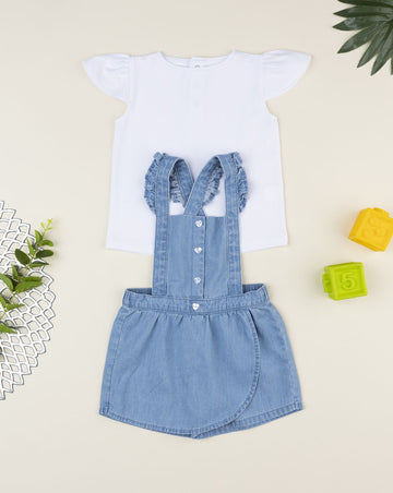 Prenatal Summer dungarees and t-shirt set for girls