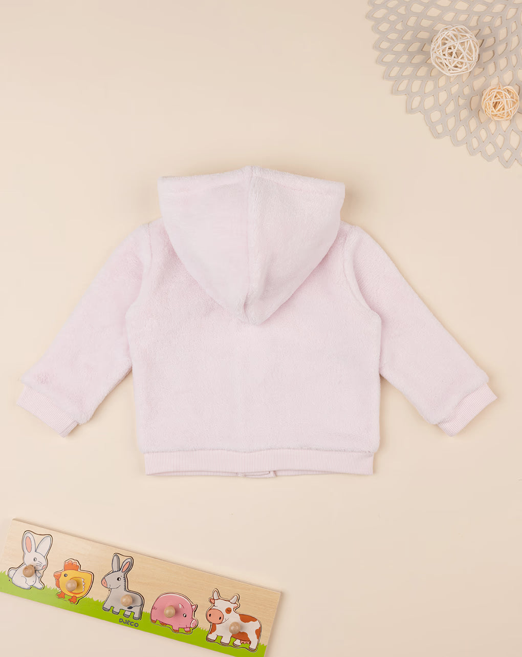 Pink fur cardigan for newborns