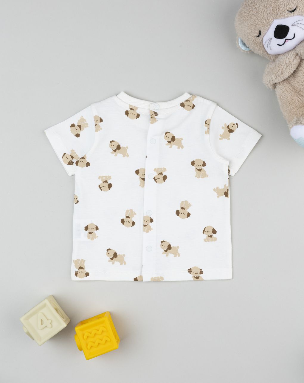 Prenatal Cream allover puppies t-shirt for boys