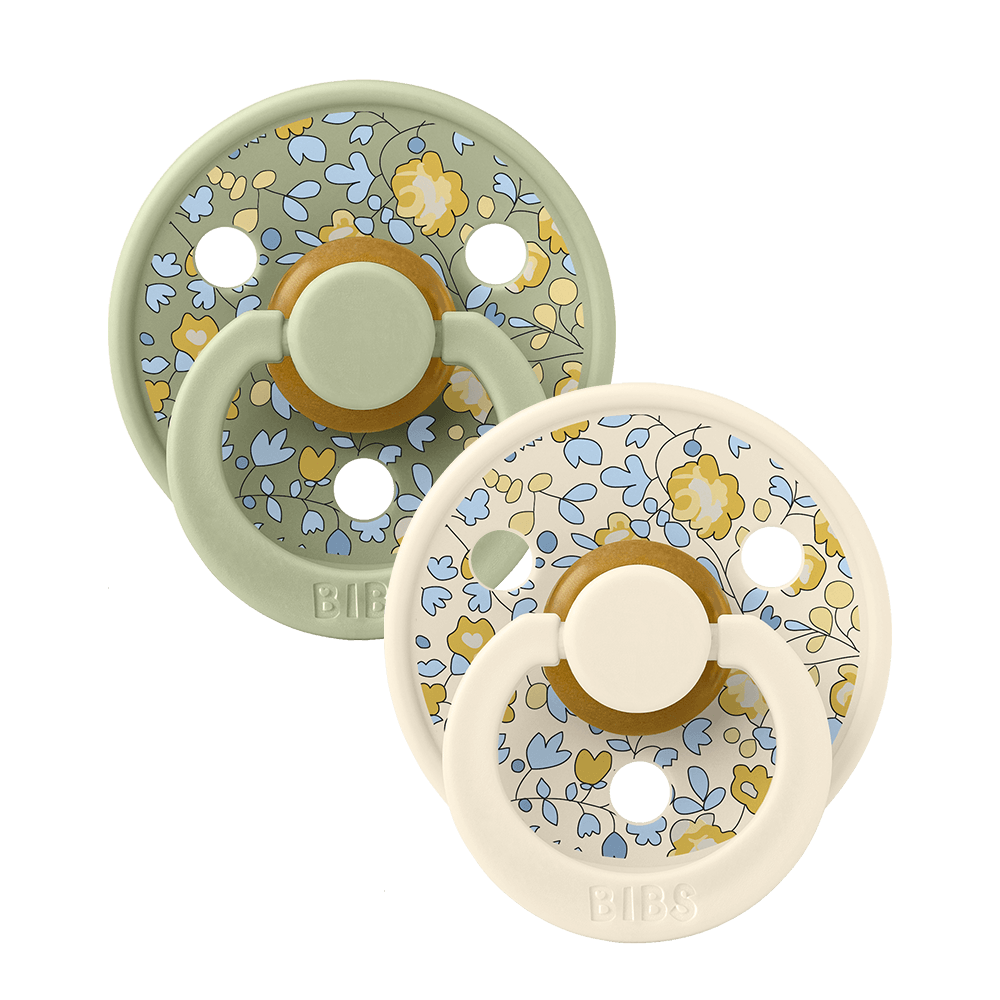 BIBS x Liberty Colour Latex Pacifier — Size 1 (0-6m), 2 Pack, Sage Mix