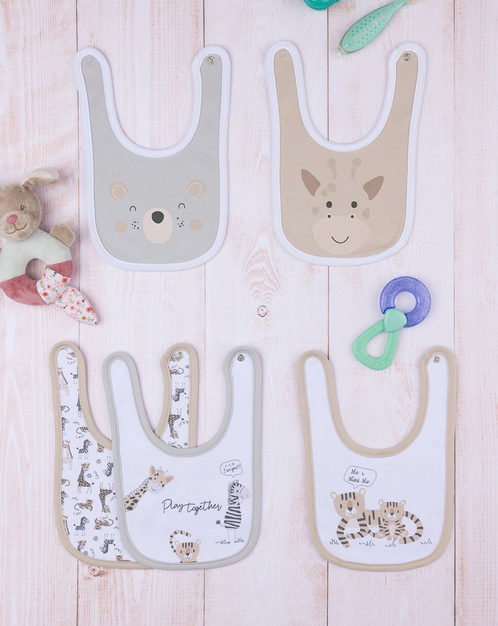 Prenatal 5-Piece Jungle Bib Set