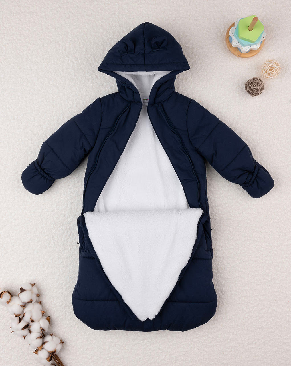 Blue baby snow bag