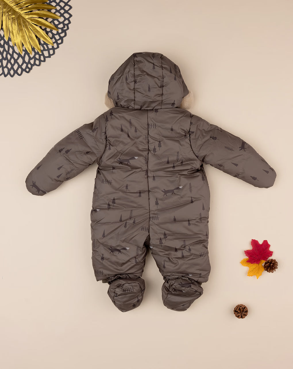 Brown baby snowsuit