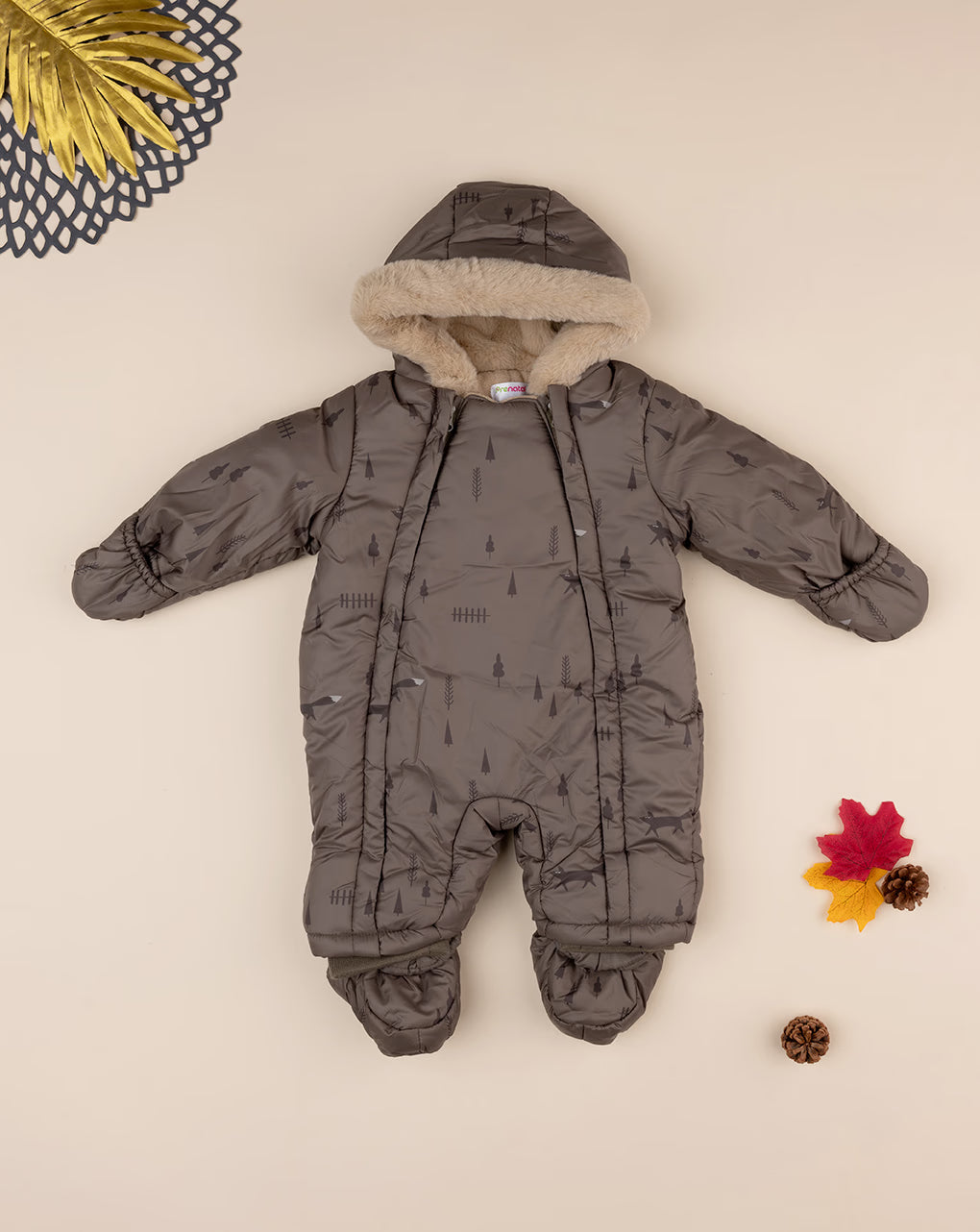 Brown baby snowsuit