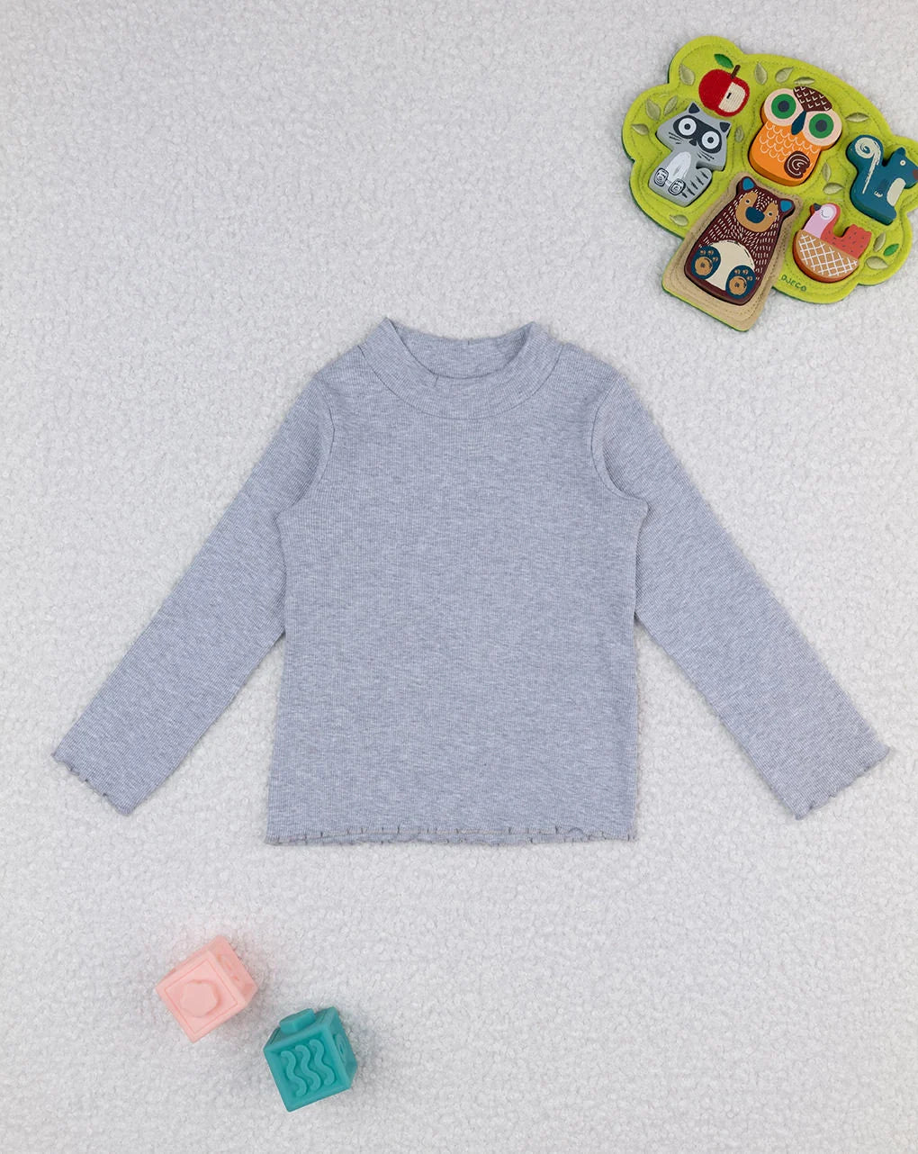 Prenatal Gray ribbed turtleneck sweater for girls Sweater