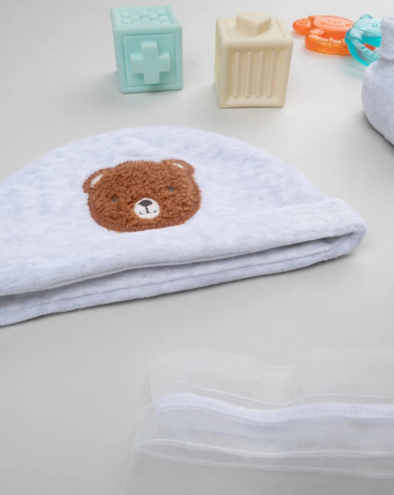 Prenatal Gray baby hat and booties set Hats, Caps & Mitten, clothing, AW25 P2