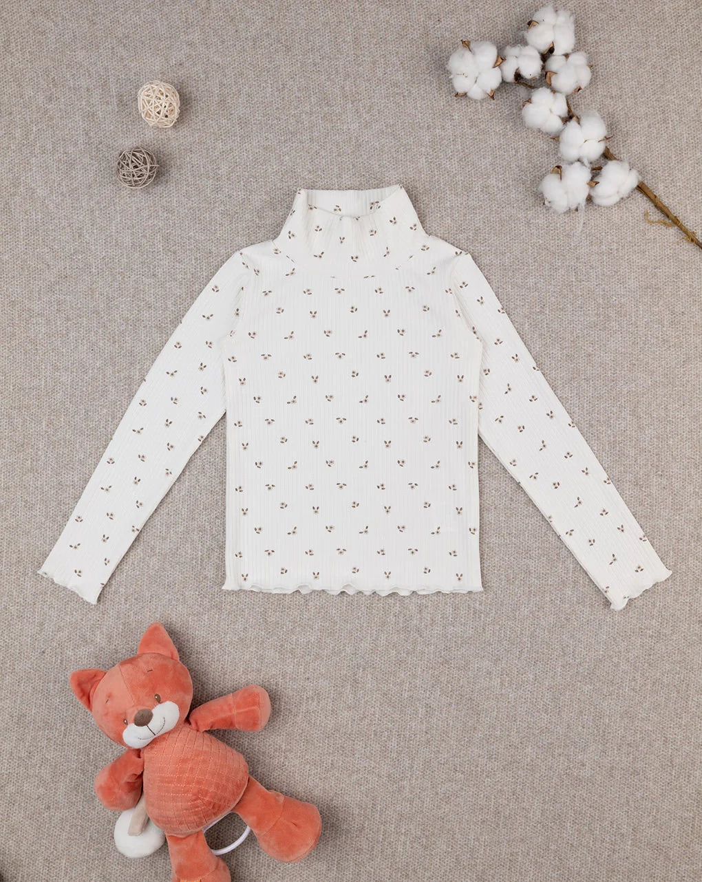 Prenatal Ribbed turtleneck with allover T-Shirt