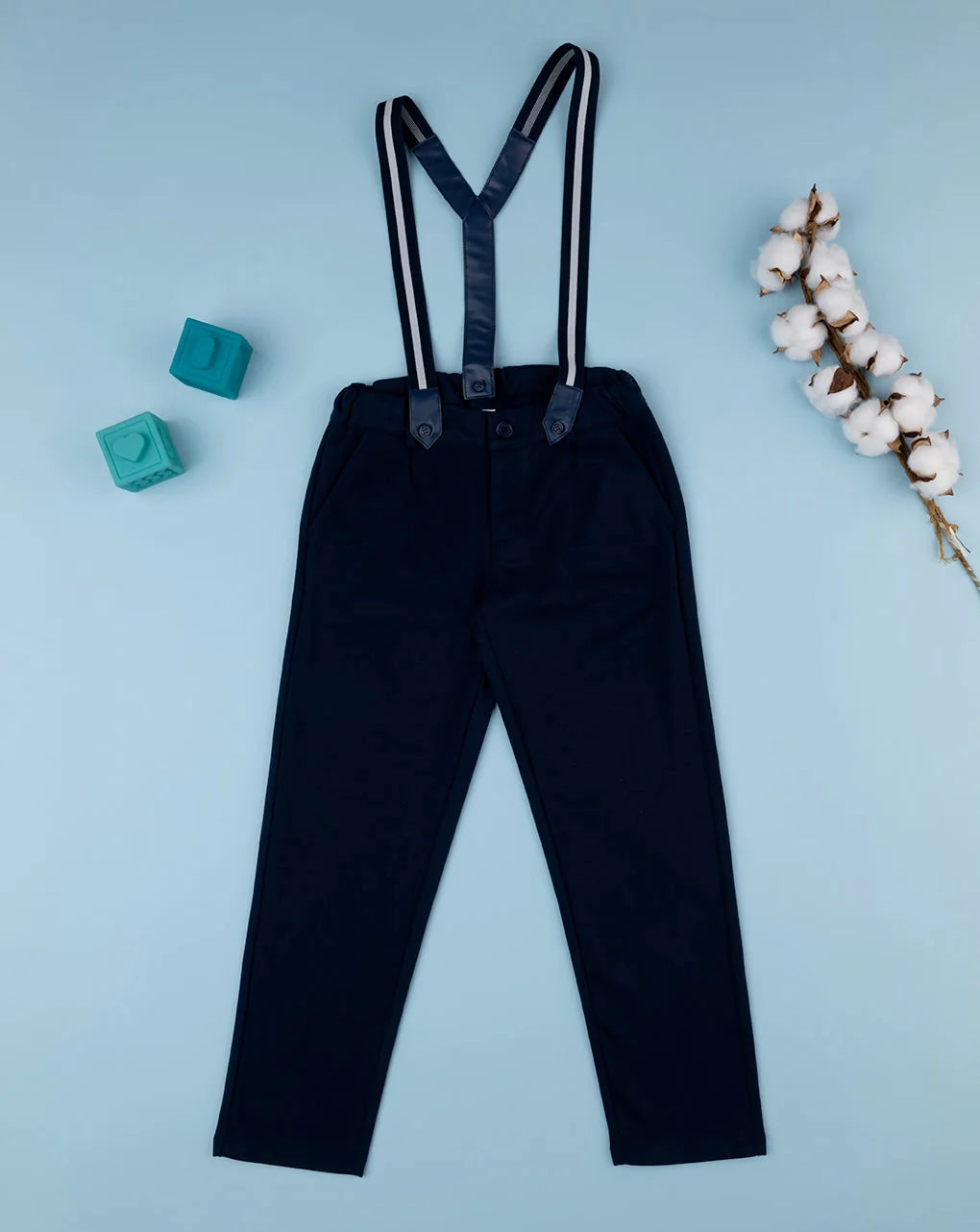 Prenatal Blue children's trousers with suspenders Overall