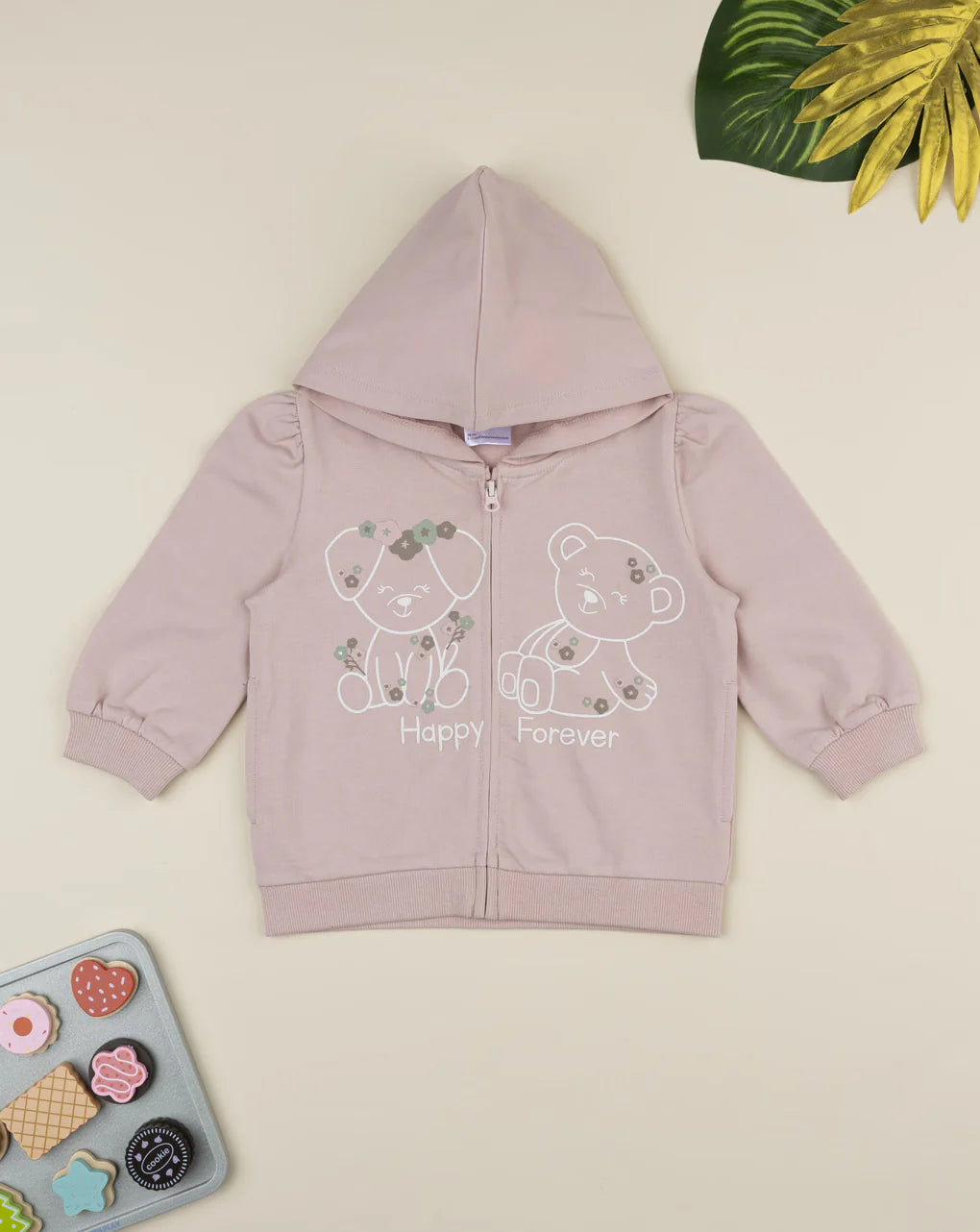 Prenatal Pink sweatshirt with bear print for girls Jackets & Coat, clothing, AW25 P2