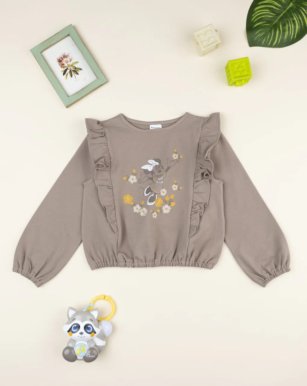 Prenatal Brown Minnie Mouse sweatshirt for girls Tops & Shirt, clothing, AW25 P2