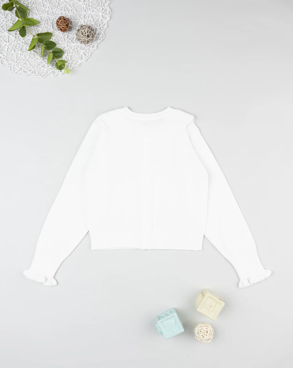 Prenatal White girls' cardigan with embroidery Tops & Shirt, clothing, AW25 P2