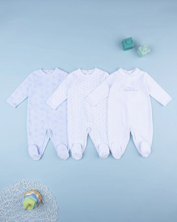 Prenatal Pack of 3 chenille baby onesies - layette Sleepsuits & Pyjama, clothing, AW25 P2