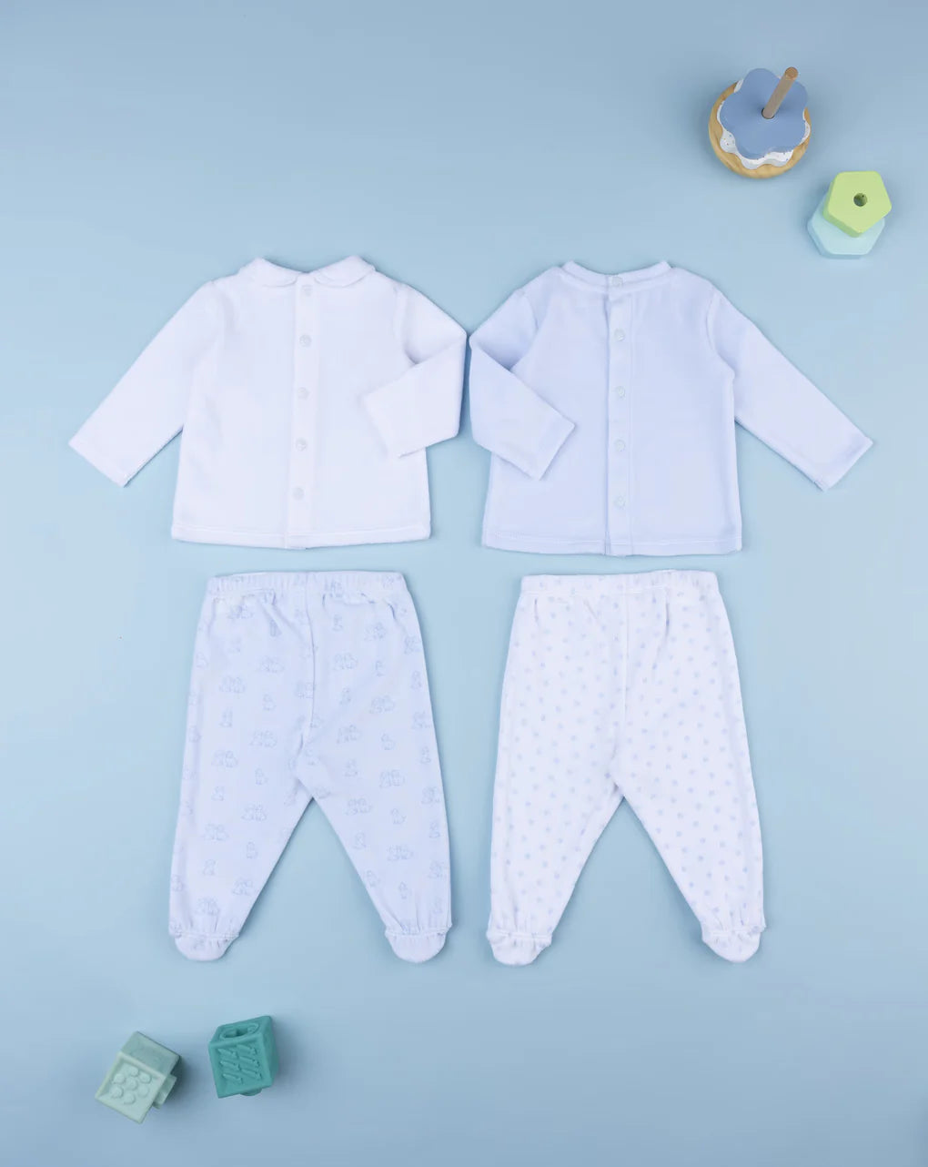 Prenatal Blue/white chenille baby boy sets - layette Sleepsuits & Pyjama, clothing, AW25 P2