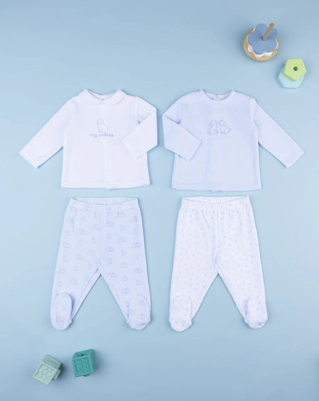 Prenatal Blue/white chenille baby boy sets - layette Sleepsuits & Pyjama, clothing, AW25 P2