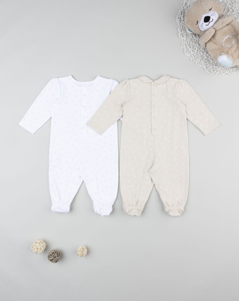 Prenatal Pack of 2 Newborn Girl Allover Interlock Sleepsuit