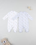 Prenatal Pack of 2 Newborn White/Grey Interlock Sleepsuit
