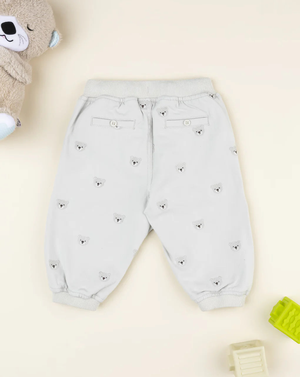Prenatal Beige baby trousers with allover teddy bears Trousers & Short, clothing, AW25 P2
