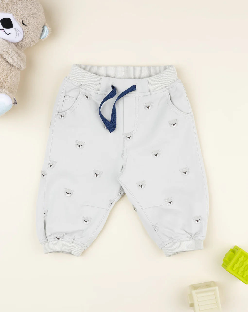 Prenatal Beige baby trousers with allover teddy bears Trousers & Short, clothing, AW25 P2