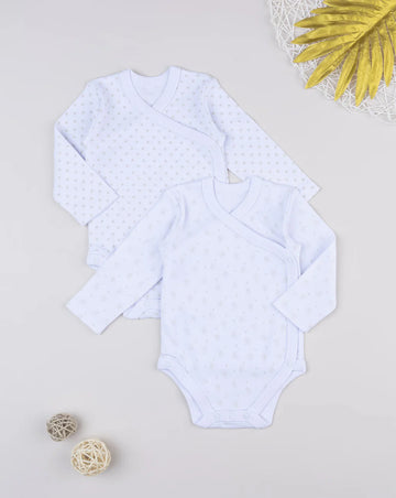 Prenatal Pack of 2 long-sleeved white bodysuits for girls Bodysuits & Overall, clothing, AW25 P2