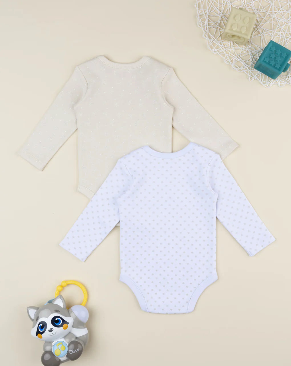 Prenatal Pack of two white/beige baby girl bodysuits Bodysuits & Overall, clothing, AW25 P2