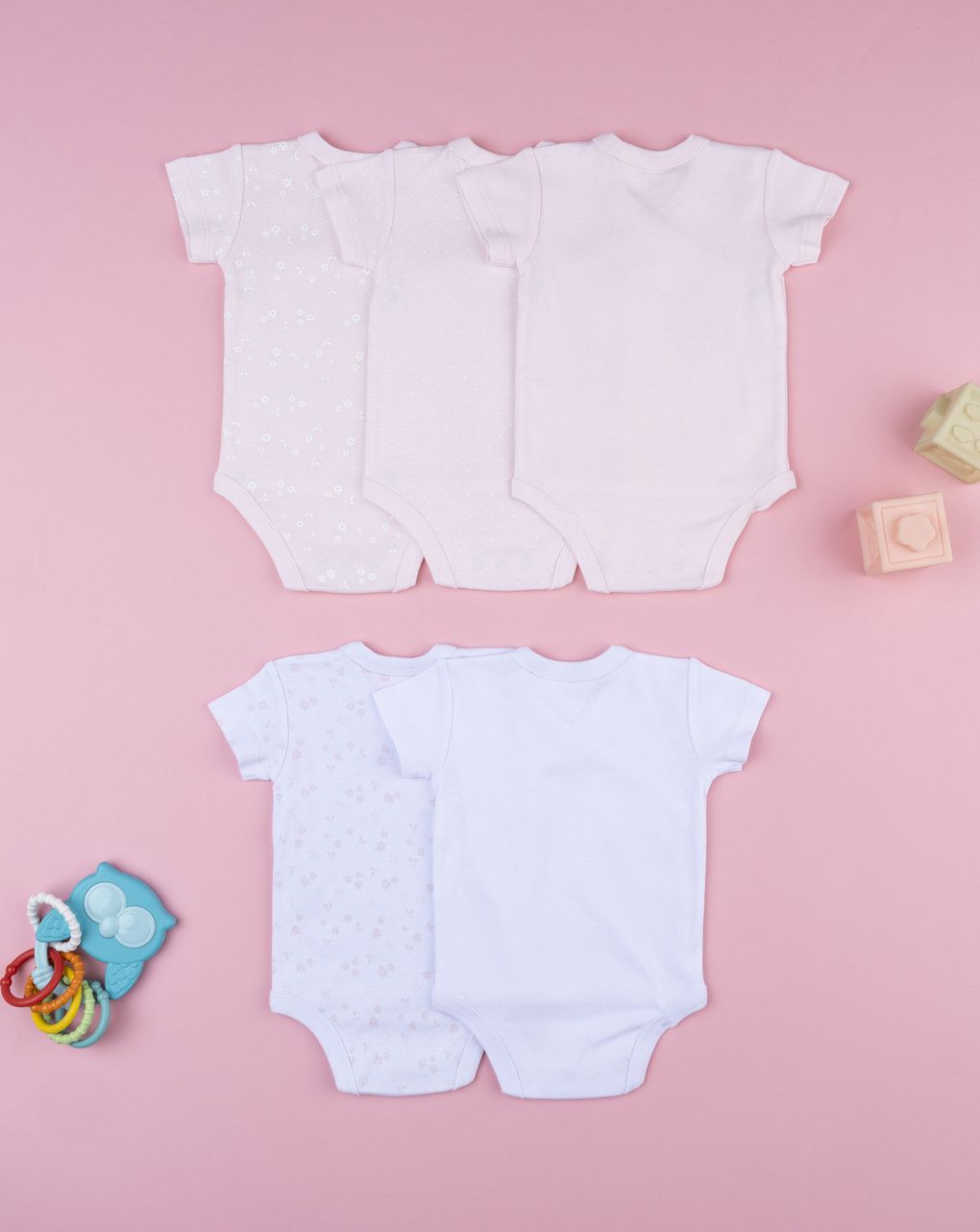 Prenatal Pack of 5 Newborn Girl Floral Bodysuit