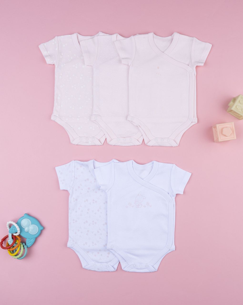 Prenatal Pack of 5 Newborn Girl Floral Bodysuit