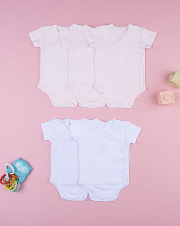 Prenatal Pack of 5 Newborn Girl Floral Bodysuit