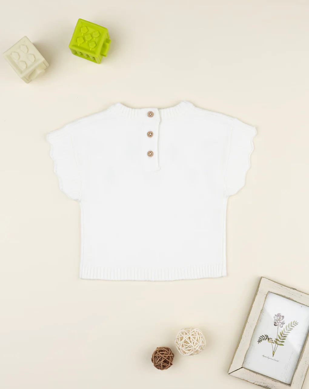 Prenatal White embroidered vest for girls Tops & Shirts, clothing, AW25 P2