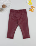 Prenatal Burgundy faux leather leggings for girls Trousers & Shorts, clothing, AW25 P2