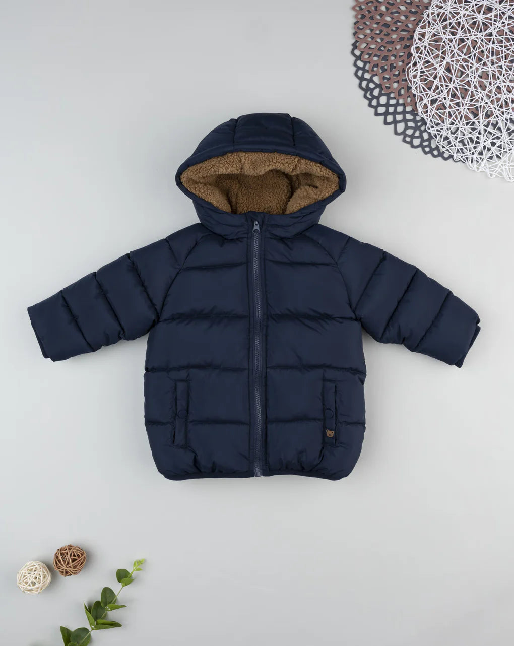 Prenatal Blue faux fur children's down jacket Jackets & Coats, clothing, AW25 P2
