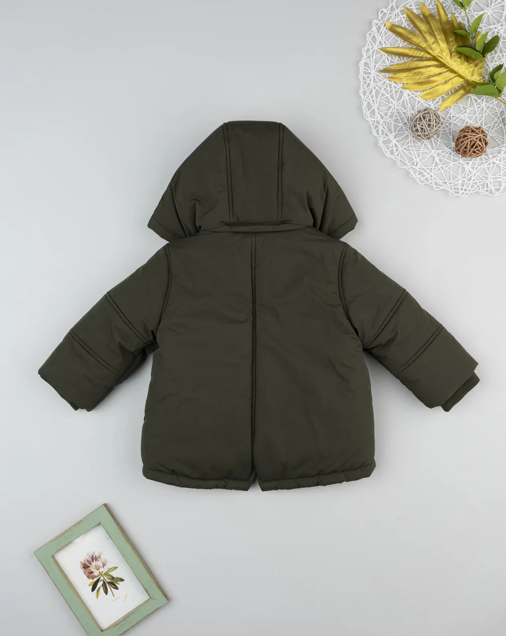 Prenatal Green faux fur children's down jacket Jackets & Coats, clothing, AW25 P2