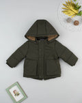 Prenatal Green faux fur children's down jacket Jackets & Coats, clothing, AW25 P2