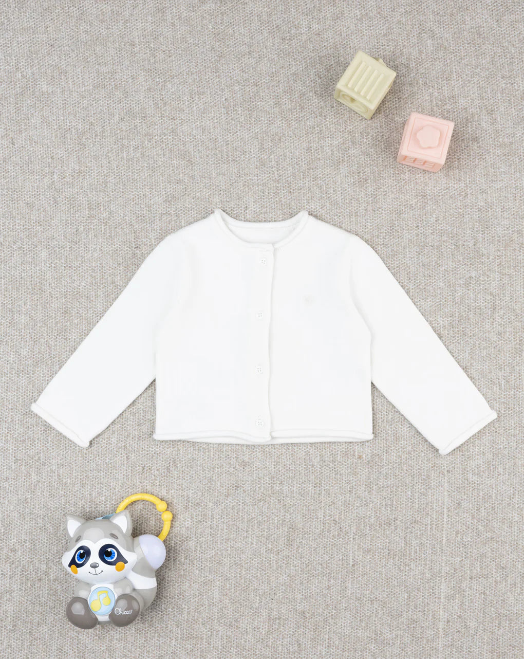 Prenatal White crew neck cardigan for girls Tops & Shirts, clothing, AW25 P2