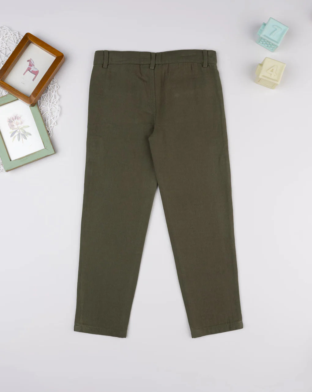 Prenatal Green girls' trousers with embroidery Trousers & Shorts, clothing, AW25 P2