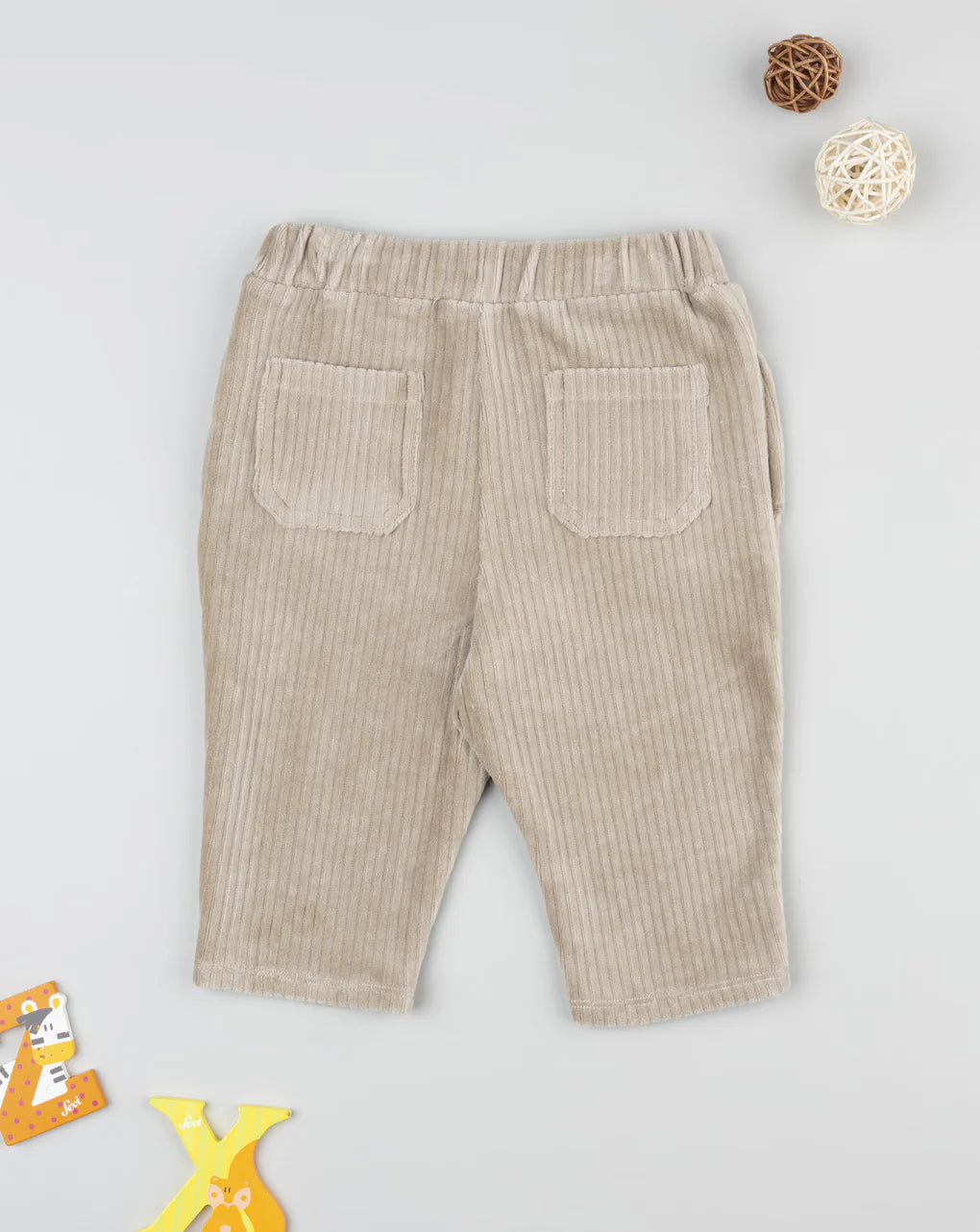 Prenatal Beige velour trousers for children Trousers & Shorts, clothing, AW25 P2