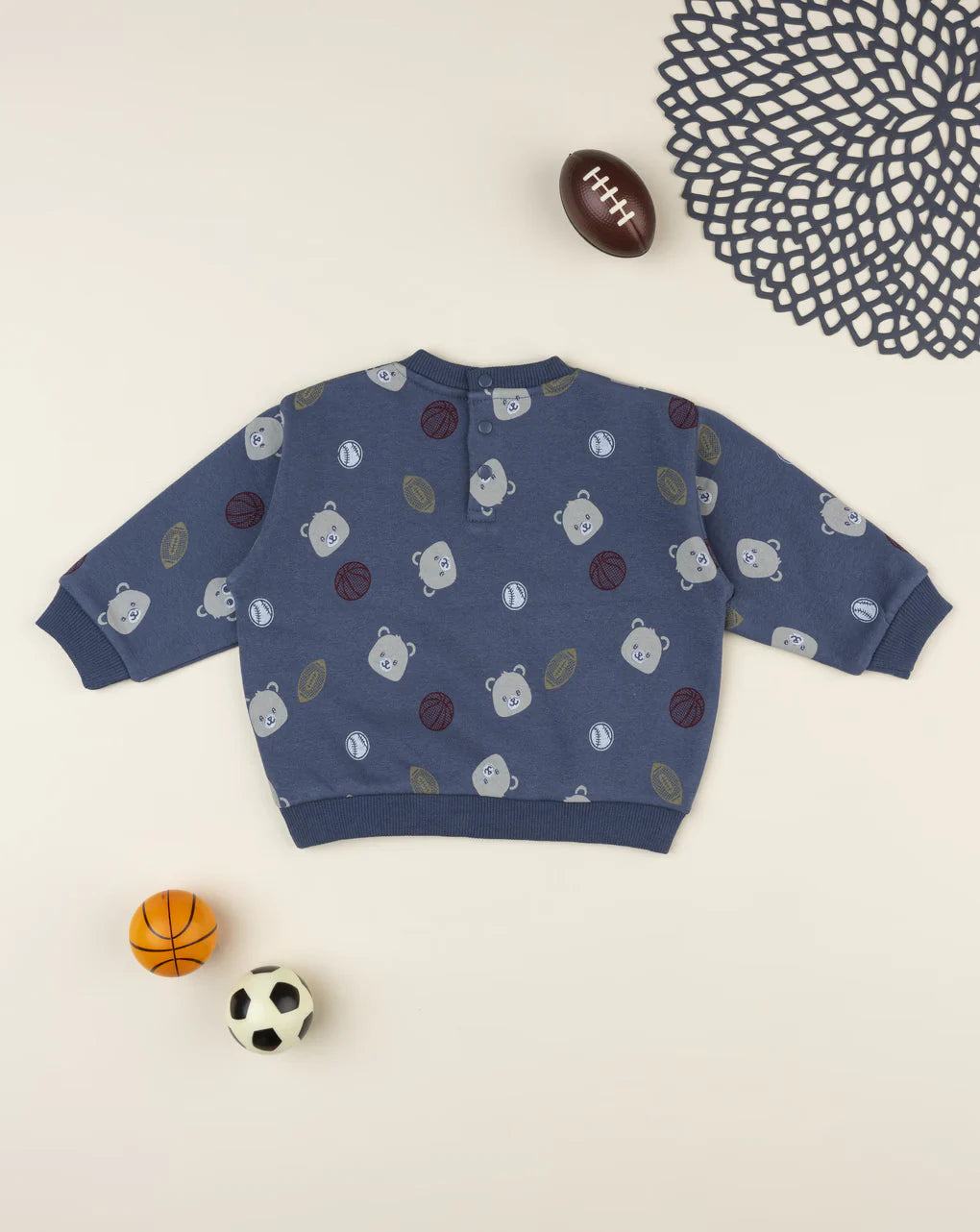 Prenatal Blue sweatshirt for kids with allover print Tops & Shirts, clothing, AW25 P2