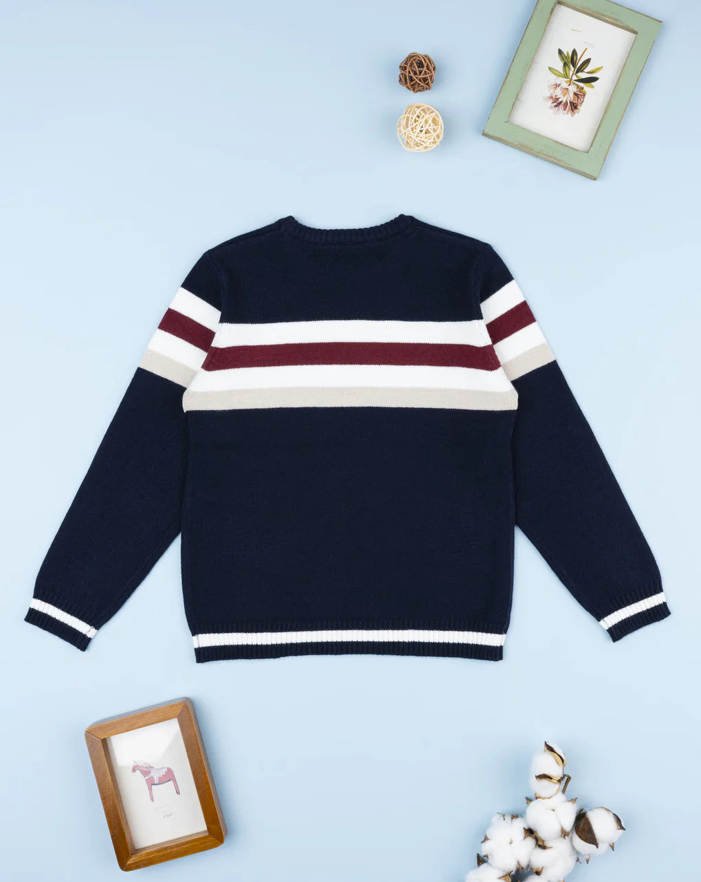 Prenatal White/blue striped baby shirt Tops & Shirts, clothing, AW25 P2