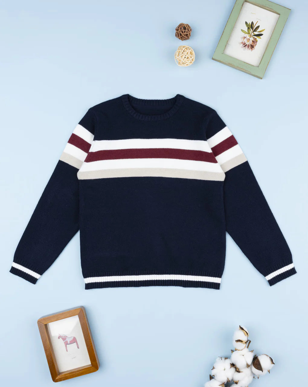 Prenatal White/blue striped baby shirt Tops & Shirts, clothing, AW25 P2