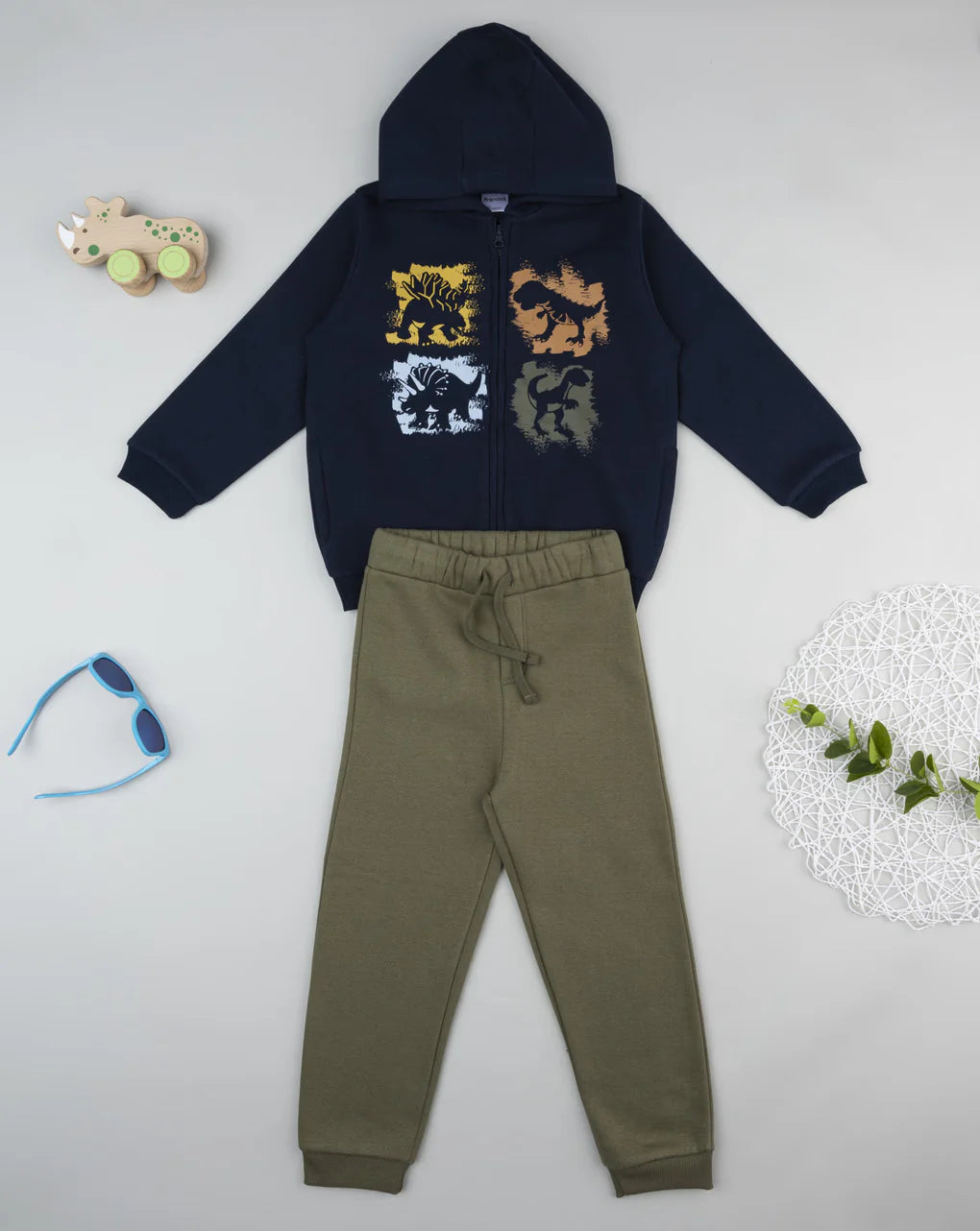 Prenatal Blue/green children's fleece jogging set Outerwear, clothing, AW25 P2