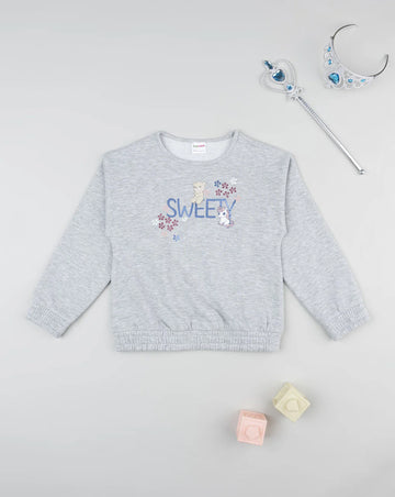 Prenatal Girls' grey printed crewneck sweatshirt Tops & Shirts, clothing, AW25 P2