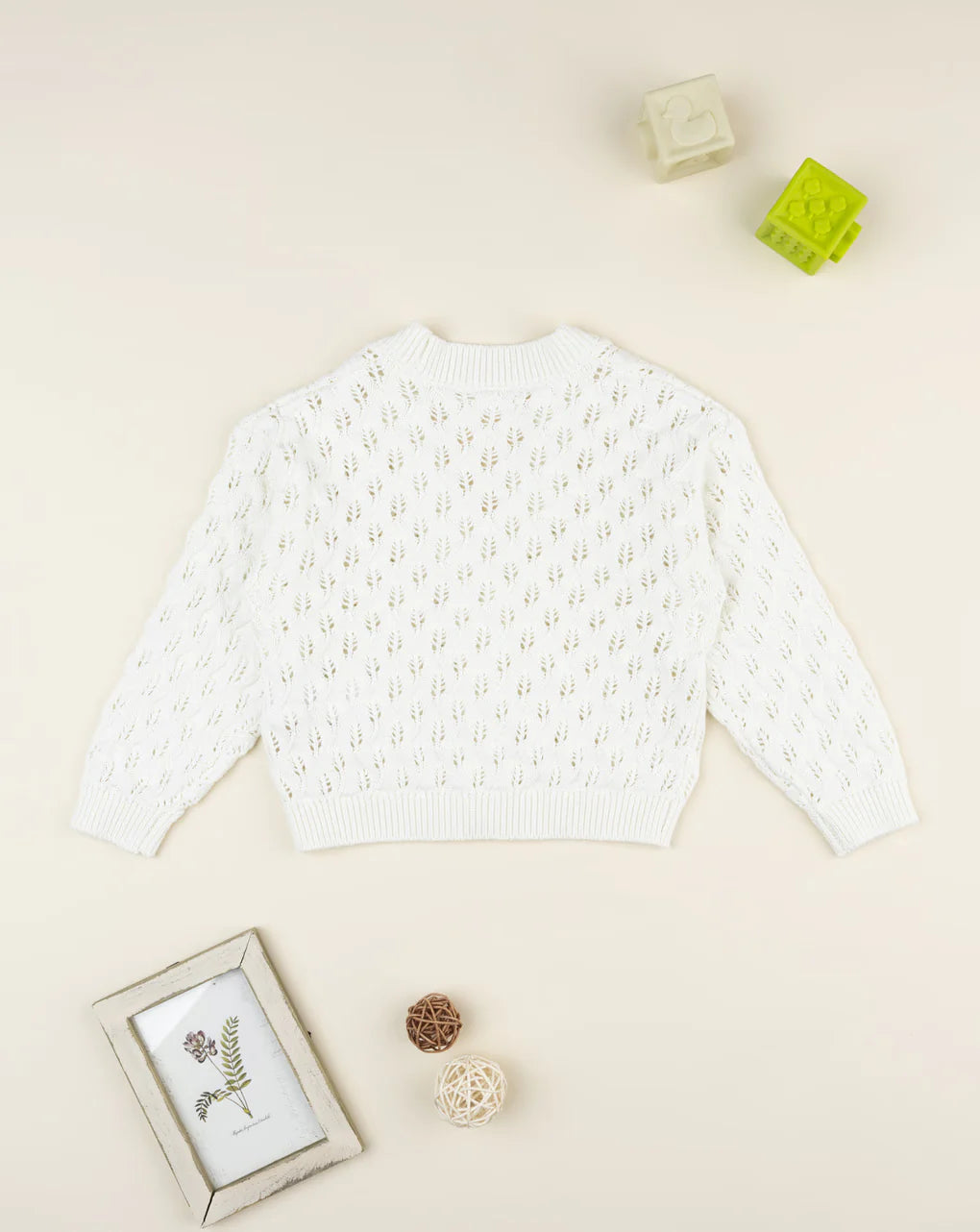 Prenatal White openwork cardigan for girls Tops & Shirts, clothing, AW25 P2