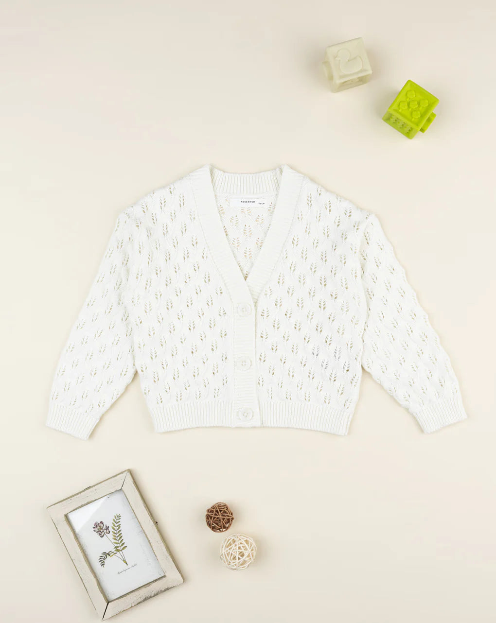 Prenatal White openwork cardigan for girls Tops & Shirts, clothing, AW25 P2