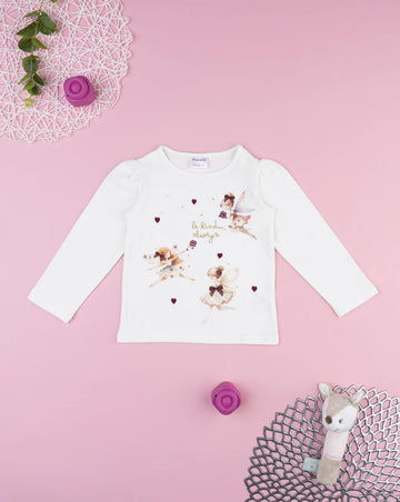 Prenatal White T-shirt with fairies for girls Tops & Shirts, clothing, AW25 P2