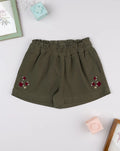 Prenatal Green shorts for girls with embroidery Trousers & Shorts, clothing, AW25 P2