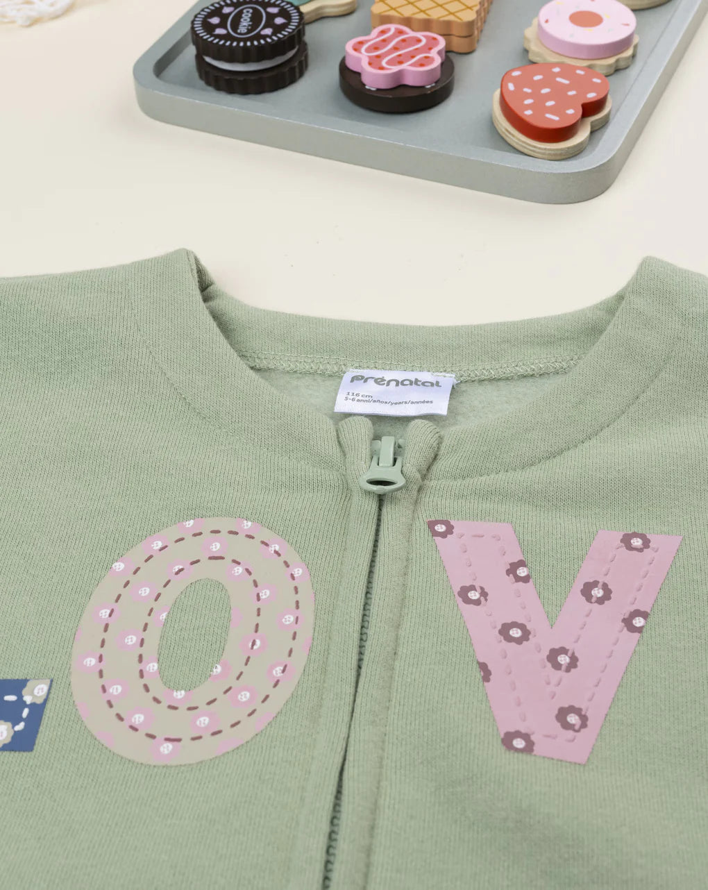 Prenatal Green Love Girls' Sweatshirt Tops & Shirts, clothing, AW25 P2