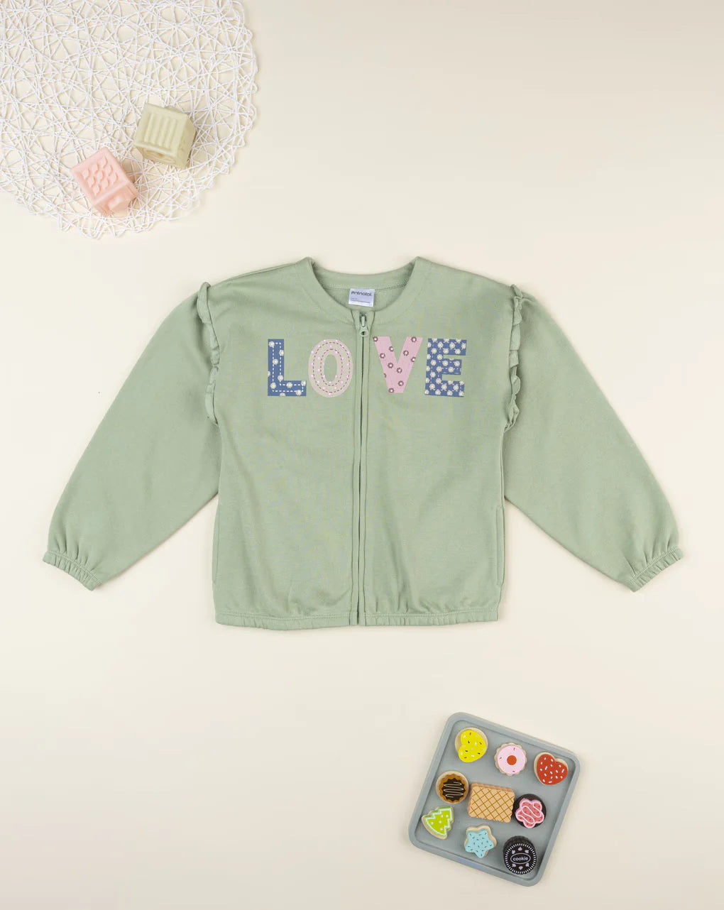 Prenatal Green Love Girls' Sweatshirt Tops & Shirts, clothing, AW25 P2