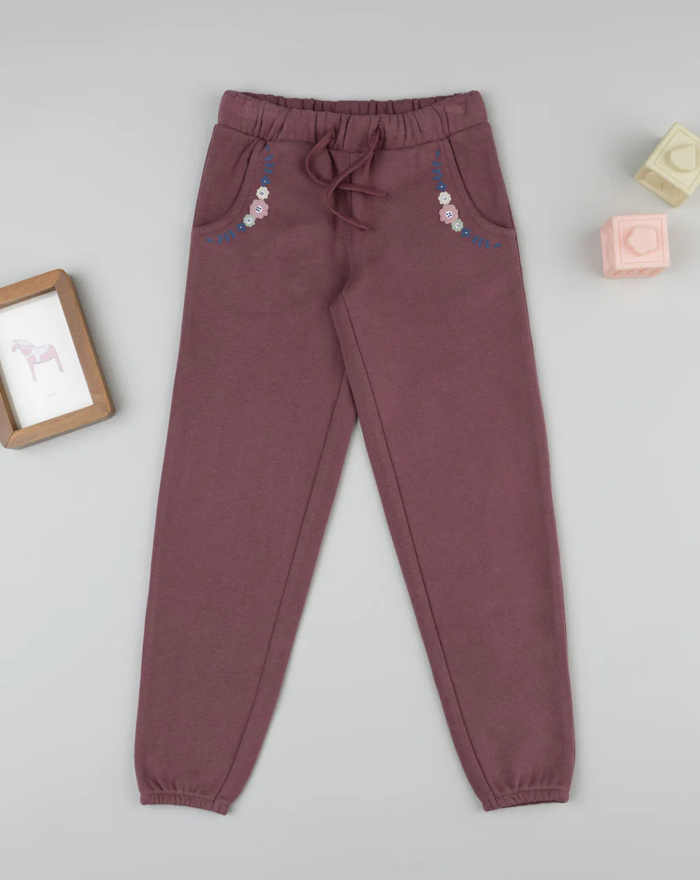 Prenatal Dark pink "flower" trousers for girls Trousers & Shorts, clothing, AW25 P2