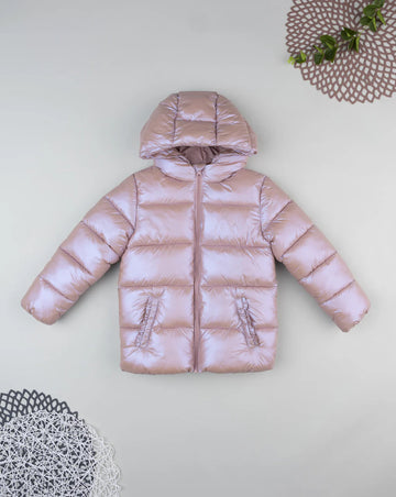 Prenatal Metallic pink down jacket for girls Jackets & Coats, clothing, AW25 P2