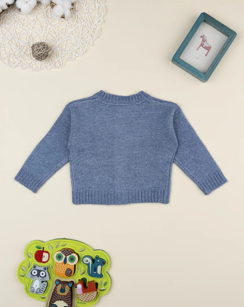 Prenatal Blue cardigan for girls with flower embroidery Tops & Shirts, clothing, AW25 P2