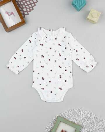 Prenatal Baby girl bodysuit with allover flowers Bodysuits & Overalls, clothing, AW25 P2